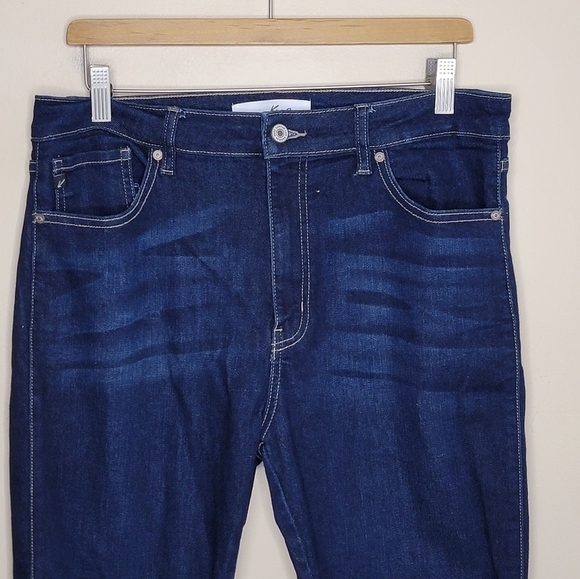 Kancan | Dark Wash Frayed Hem Skinny Jeans - Picture 2 of 6